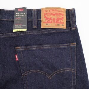 NEW Levi's 502 Taper Stretch  Flex Jeans Dark Indigo Mens 38x30